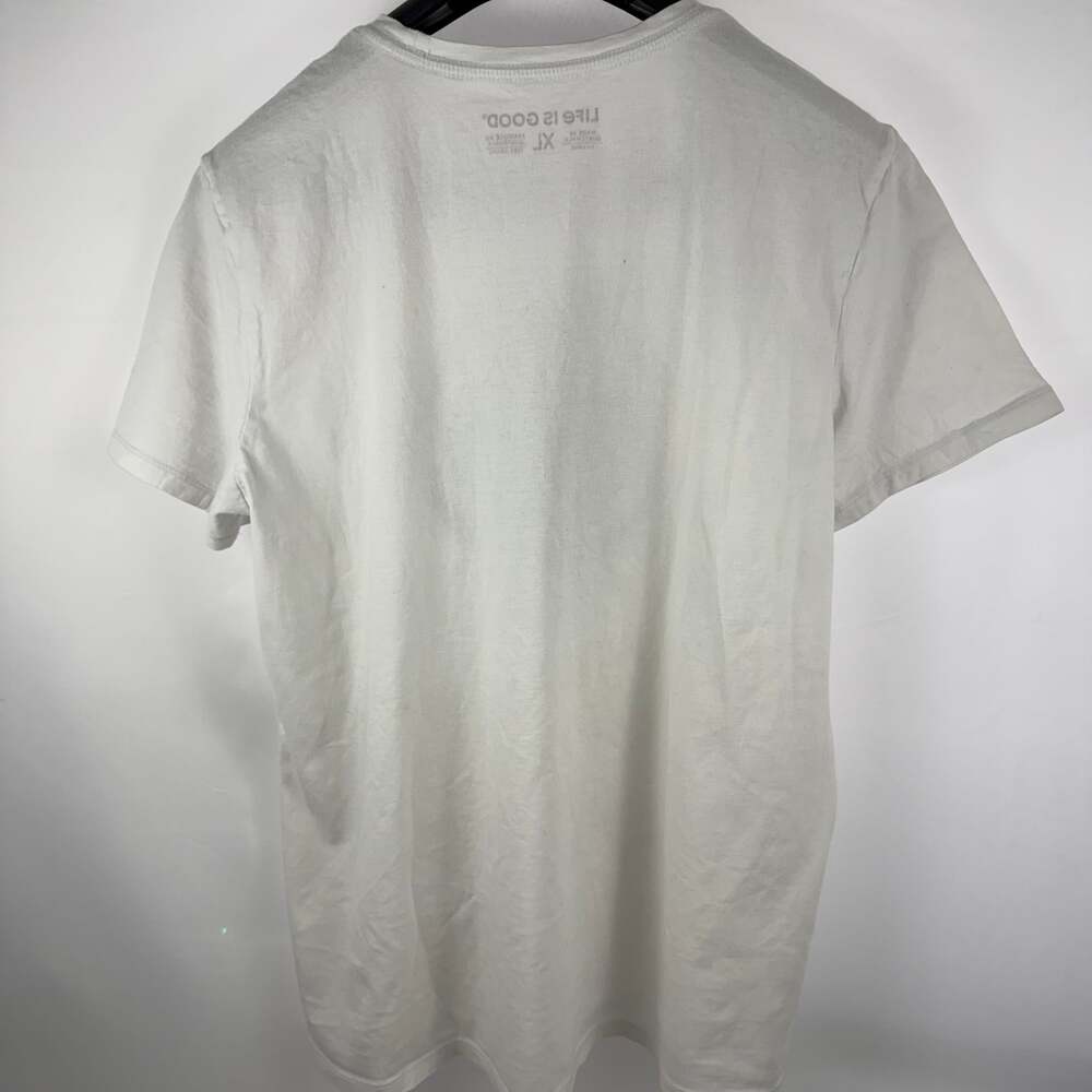Life is Good Men's Vintage LIG Coin Circle Logo Crusher T-Shirt XL White - Picture 3 of 6